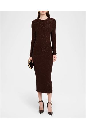 Abito midi con paillettes marroni FABIANA FILIPPI | ABD225F573L6571269